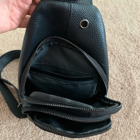 Black Over-The-Shoulder Sling Bag - Picture 5 of 8